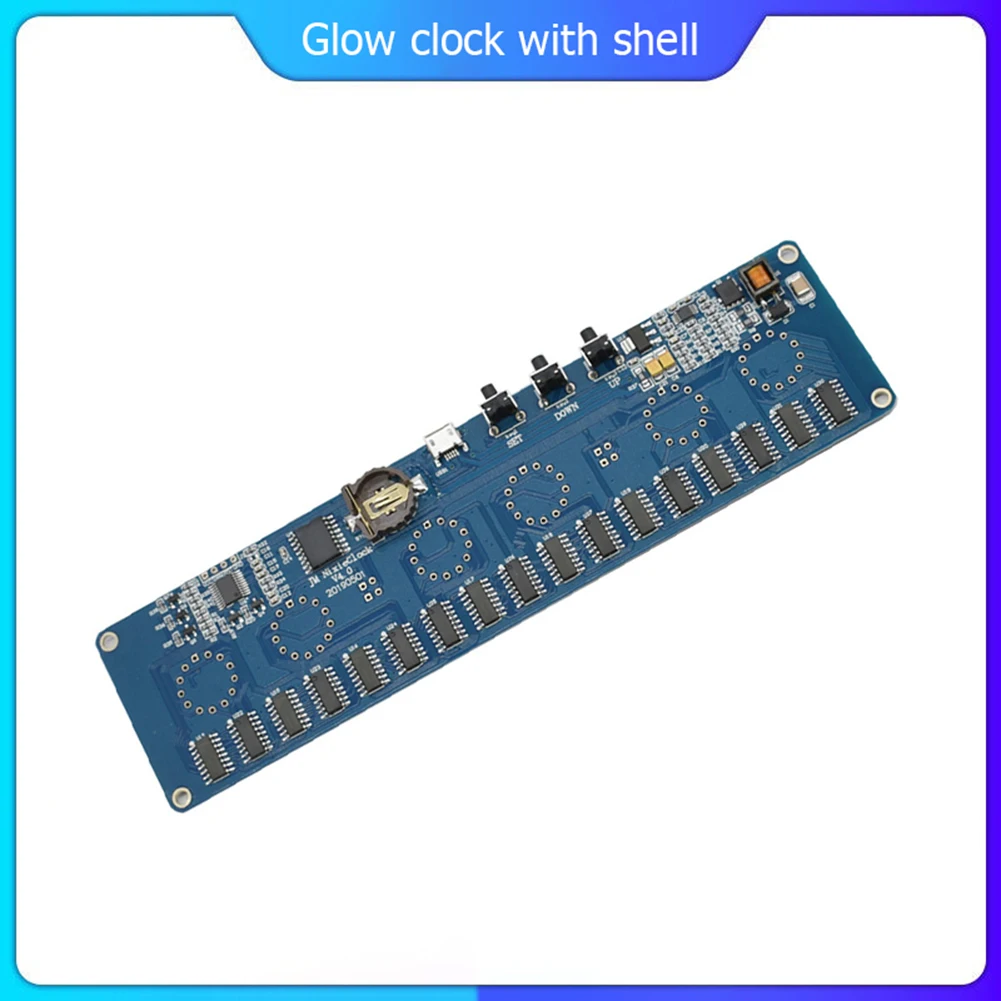 

DC 12V 1A STM8S005 Control IN14 Nixie Tube digital LED Clock gift Circuit Board PCBA RGB Lamp Clock Chip IC Micro USB Diy Tools