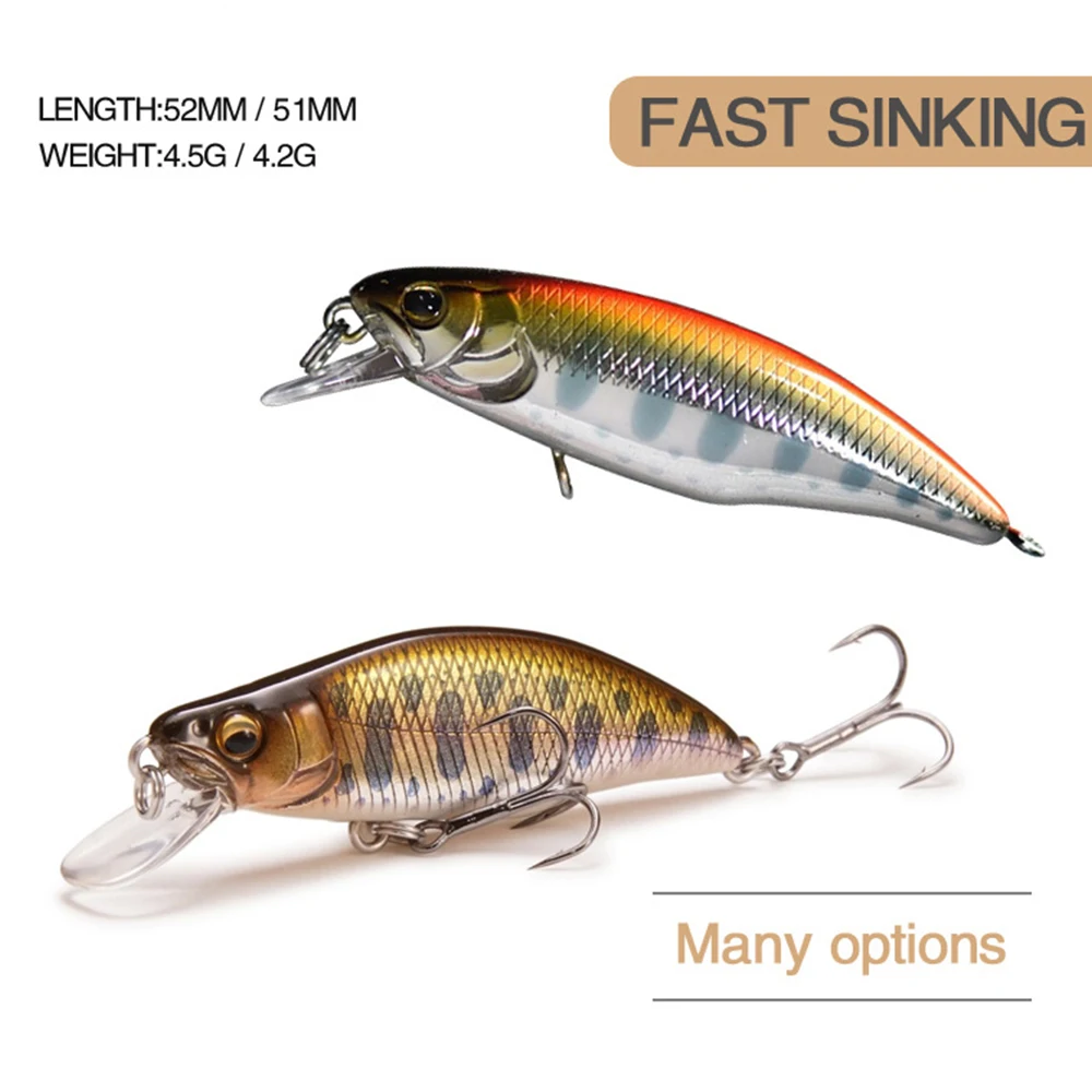 

Small Jerkbait Minnow Lure Fishing Lure 51mm/4.2g Mini Shad Sinking Artificial Wobbler Bait For Trout Perch Crappie Fishing