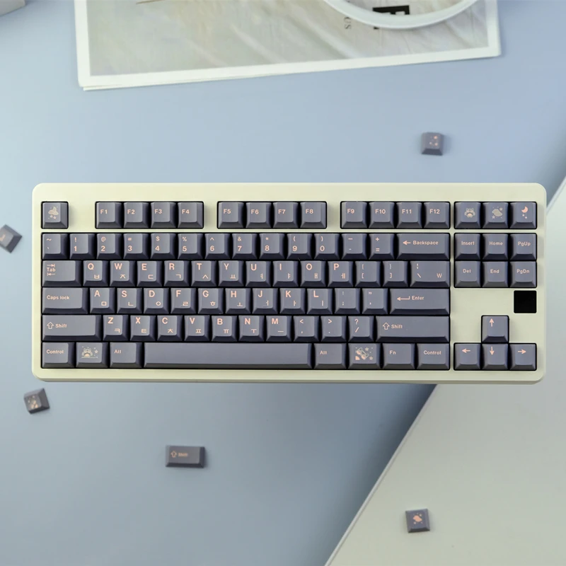 

129 Keys/set GMK Owl Keycaps Cherry Profile Grey Pink Key Caps PBT Dye Subbed Keycap For MX Switch 61/64/68/75/87/104/980