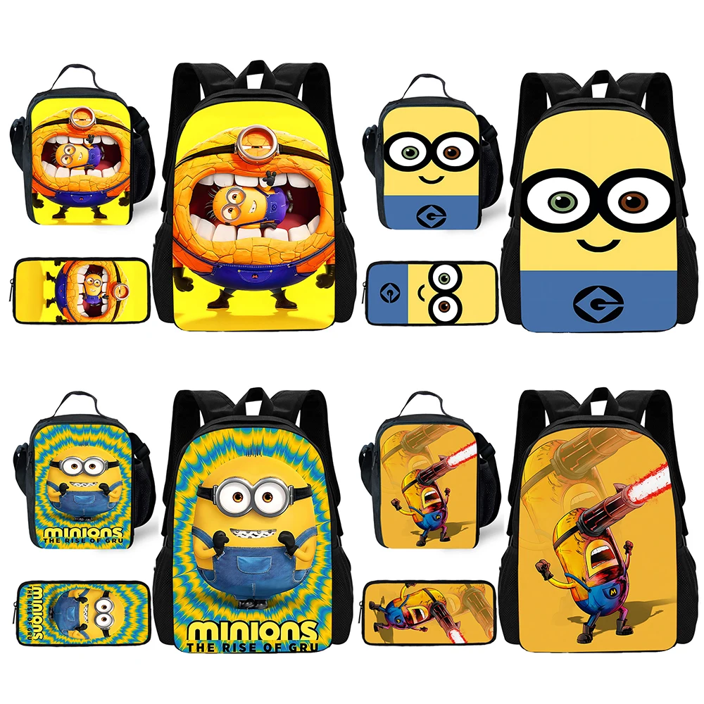 Детский Школьный рюкзак с желтыми глазами для M-minionss обеденными сумками сумки