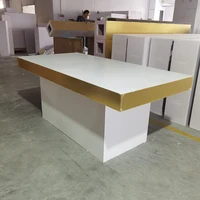 newest design acrylic rectangle shape dining table for banquet event wedding furniture