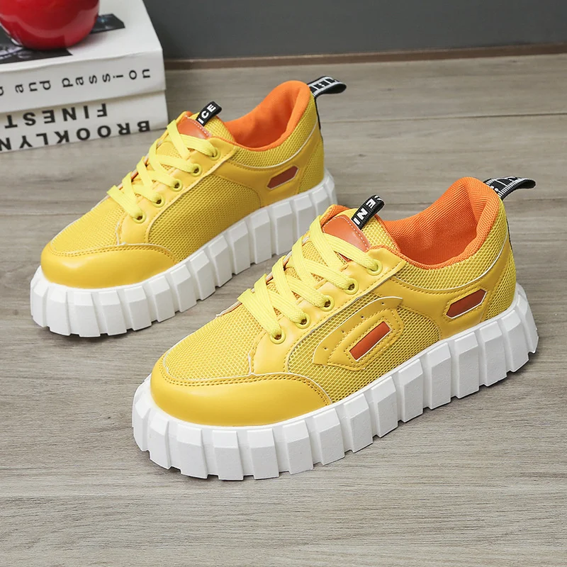 

Дышащая женская повседневная обувь на платформе с амортизацией, Женская Вулканизированная обувь, модные женские нескользящие прогулочные туфли