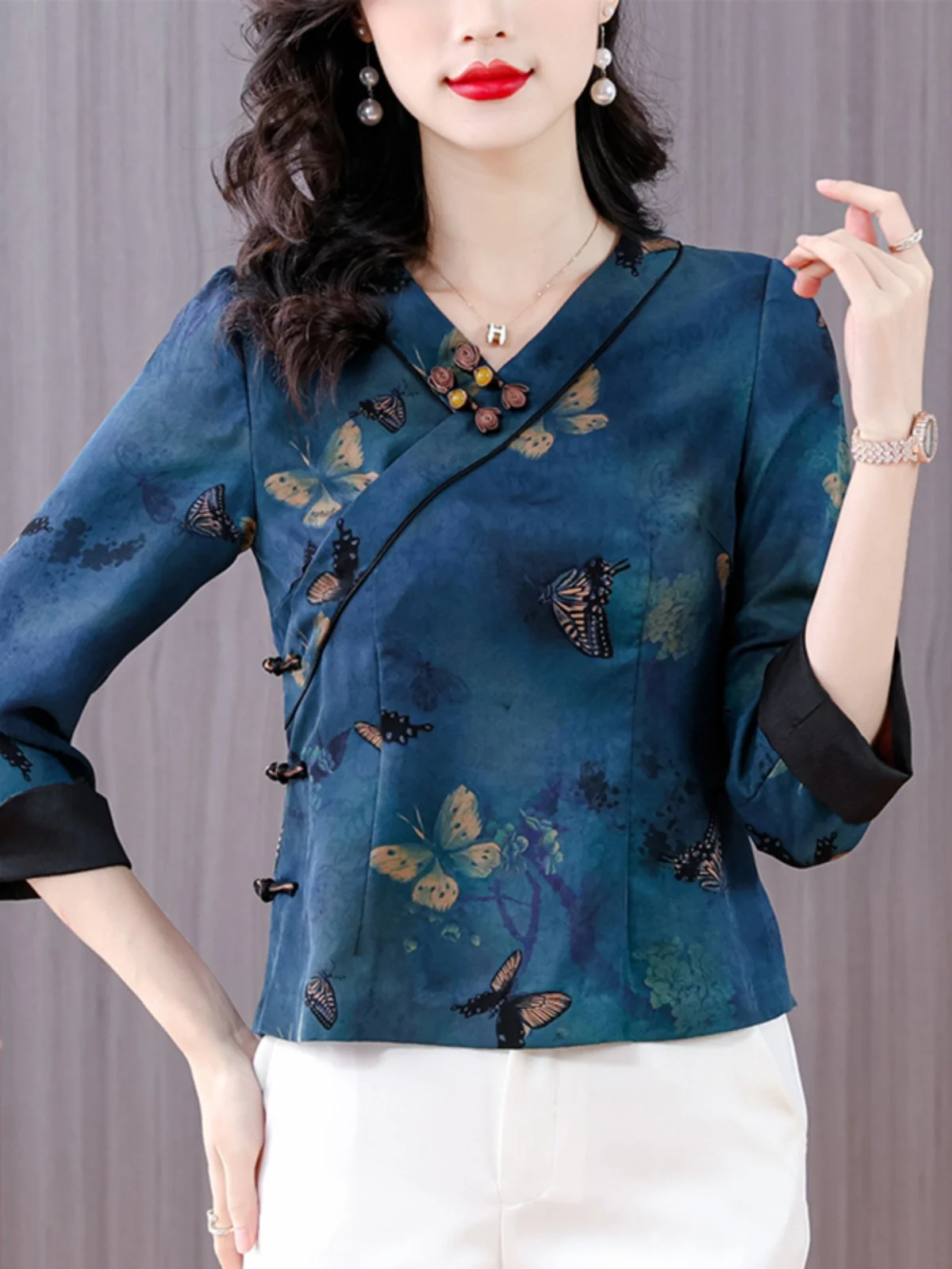 Китайская пряжа Hualuo Xiangyun женский короткий китайский костюм топ универсальная