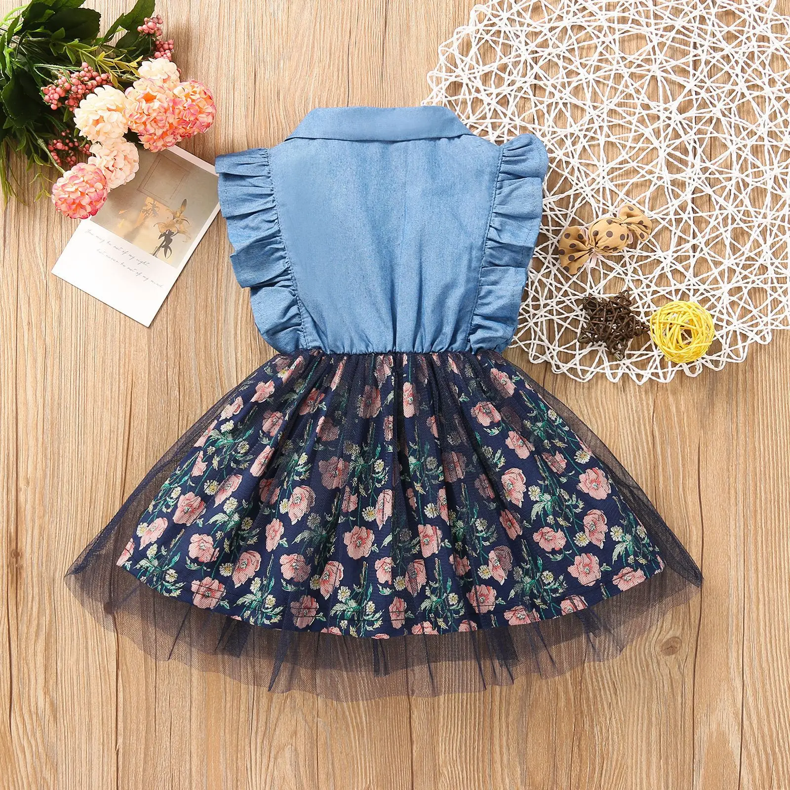 Повседневное платье для младенцев одежда маленьких девочек детские джинсовые