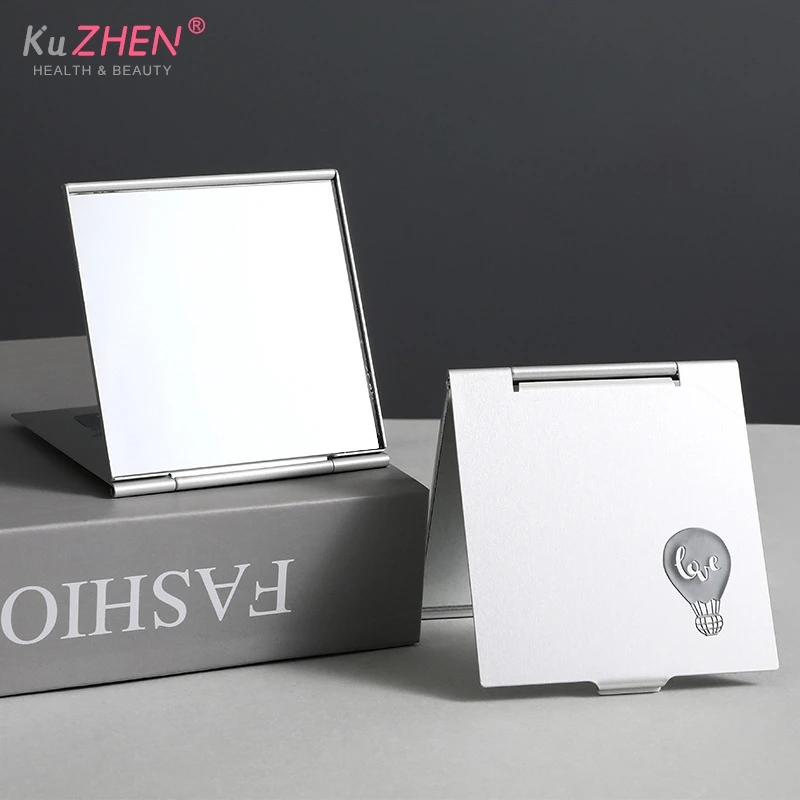 1 шт. квадратное складное алюминиевое мини компактное карманное зеркало для