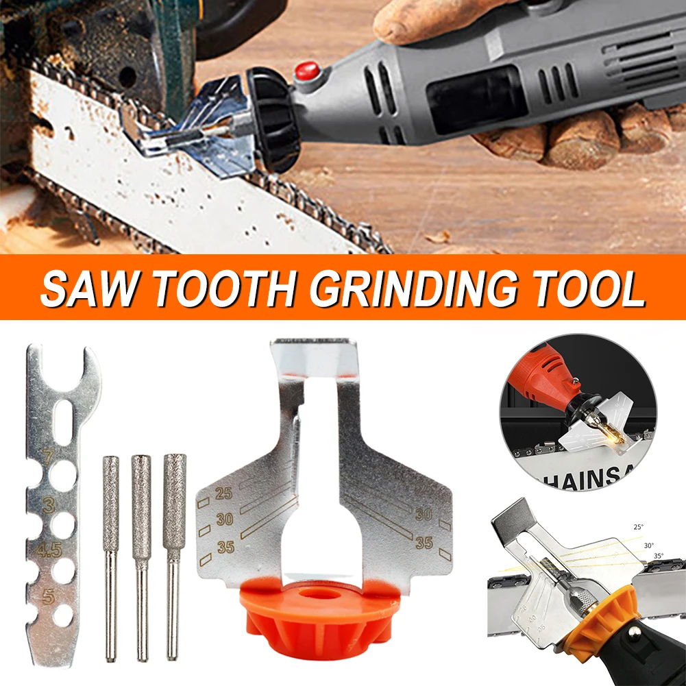 

Electric Chainsaw Sharpener Kit Electric Grinder Sharpening Polishing Attachment Set Saw Chain Tool Drill Rotary Accessories Set