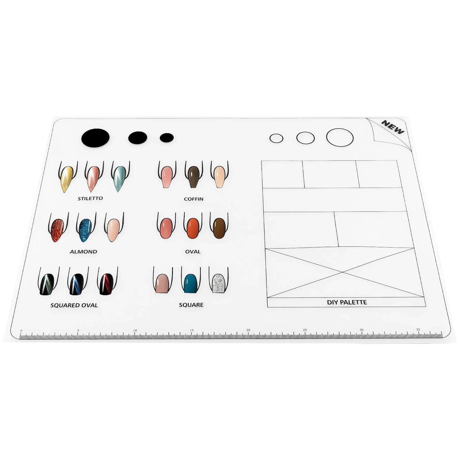 

Acrylic Nail Training Mat Silicone Trainer Nail Polish Tools Pad for Nail Practice Application