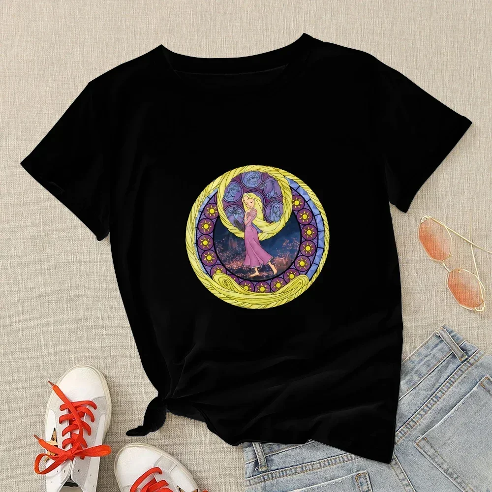 Kawaii женская футболка забавная принцесса с мультяшным принтом короткими рукавами