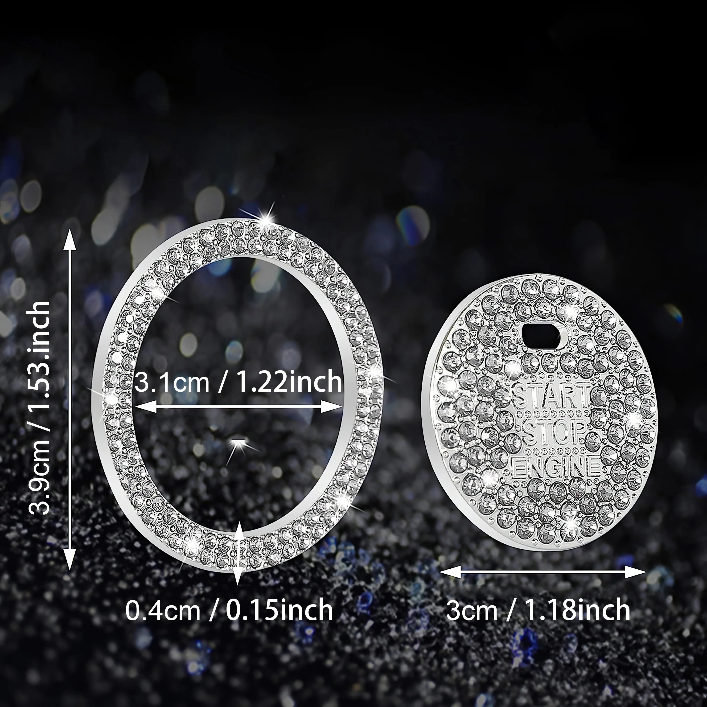 1 шт. декоративное кольцо для кнопки запуска и остановки двигателя автомобиля