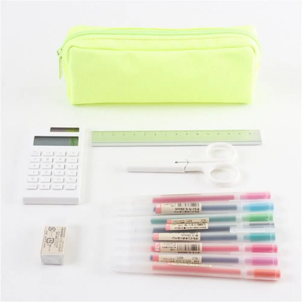 

Zipper Pouch Pencil Case Portable Multi-purpose Solid Color Pen Bags Simple Colorful Stationery Pouch Student