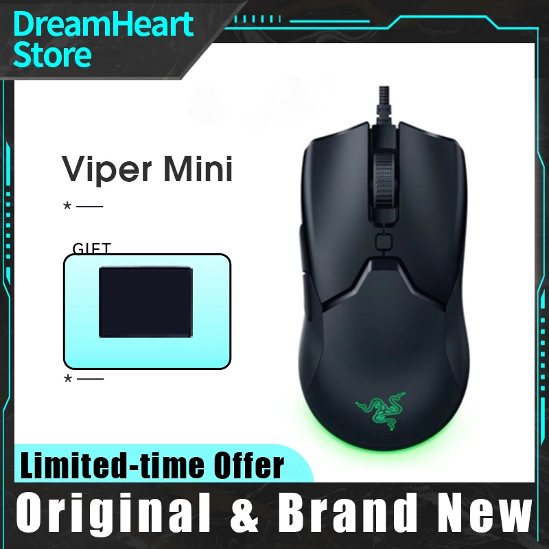 

Original New Viper Mini Wired Gaming Mouse Gamer 61g Lightweight 8500DPI Optical Sensor RGB Gaming Mice Mouse for razer