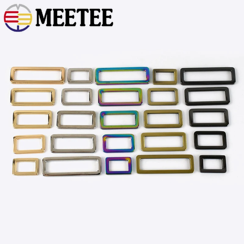 

5/10Pcs Meetee 20-50mm Metal Square Buckle Bag Adjustable O Ring Hook Belt Buckles Webbing Strap Connecting Clasp DIY Accessory