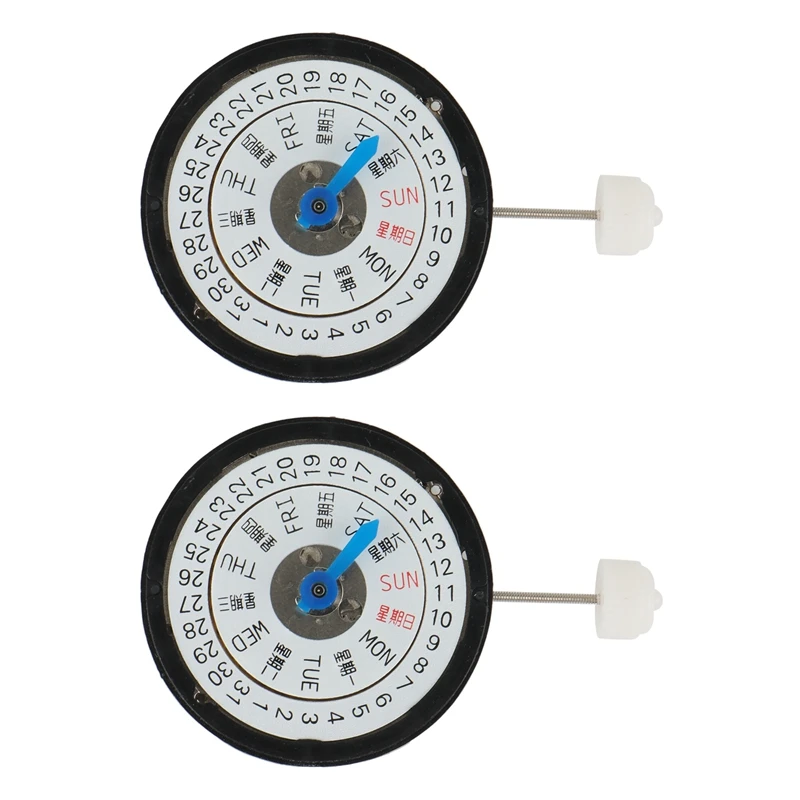 

2X NH36 Accuracy Automatic Watch Movement Black/White Date Day Wheel Wristwatch Replacement for Seiko NH36 Movement