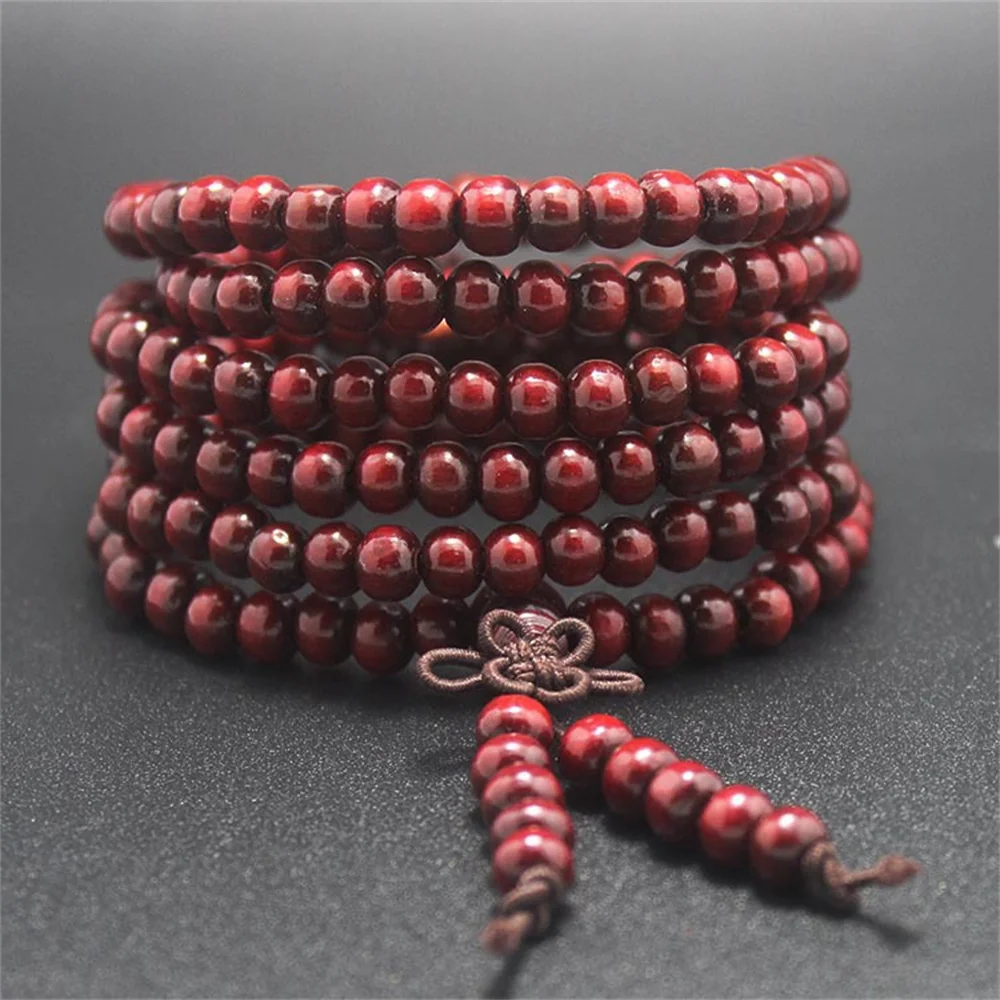 10 Styles 6/8mm Natural Sandalwood Buddhist Buddha Wood Prayer Beaded Knot black ebony Unisex Men Bracelets &amp Bangles for Women