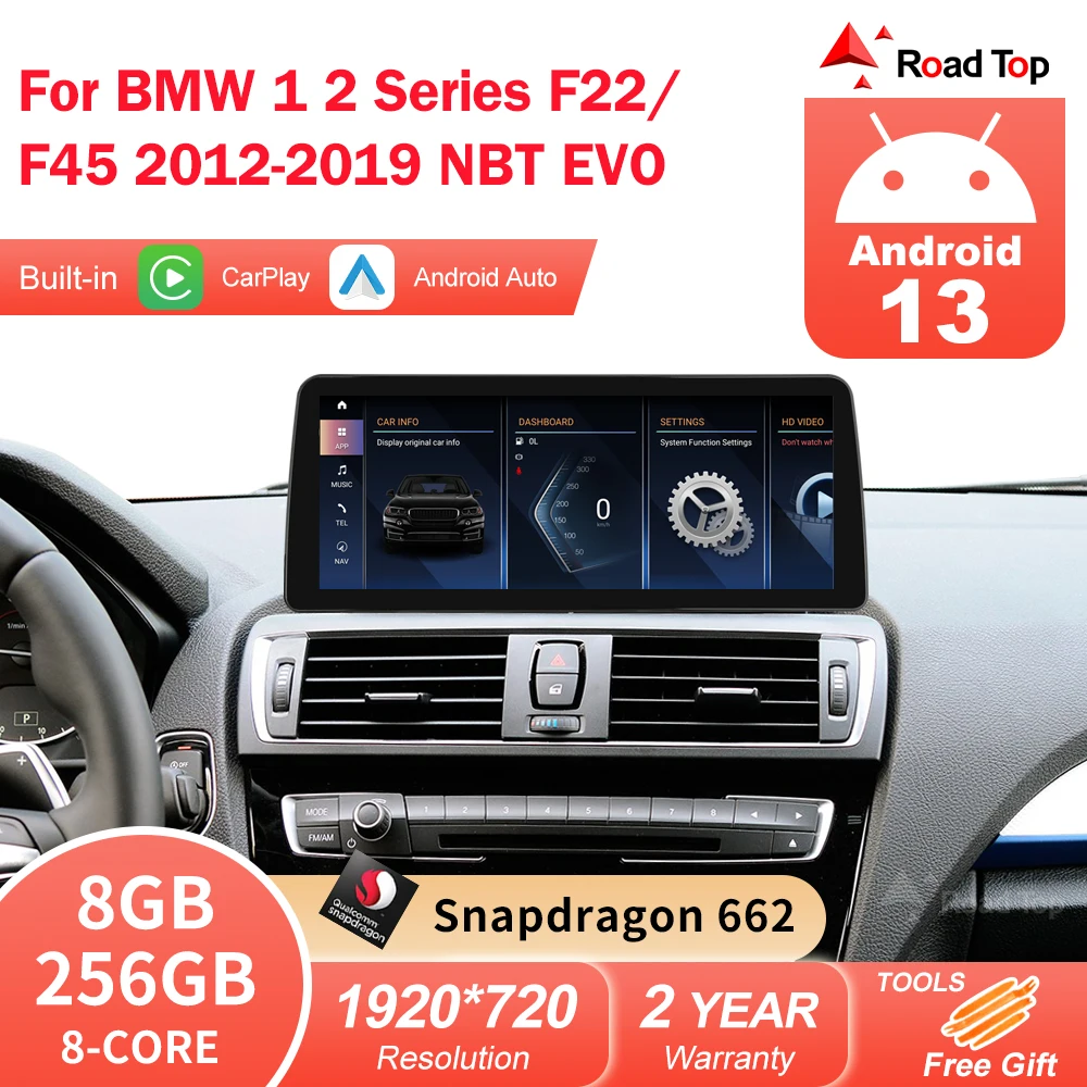 Android 13 беспроводной CarPlay экран для BMW 2 серии F22 F45 2012-2019 автомобильное радио
