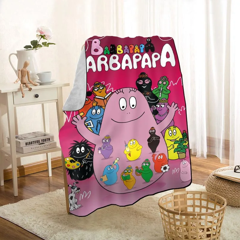 

Modern Barbapapa Blanket Kids Gift On For The Sofa/Bed/Car Portable 3D Blanket For Kid Home Textile Fabric 145x200cm 1007