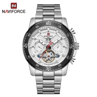 naviforce business luxury multifunctional stainless steel 10atm waterproof swimming weekly calendar mens mechanical watch