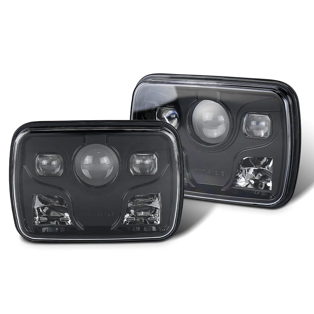 Фото Новая прямоугольная светодиодная фара Luces Led Para 5x7 для Jeep Kenworth Peterbilt №1