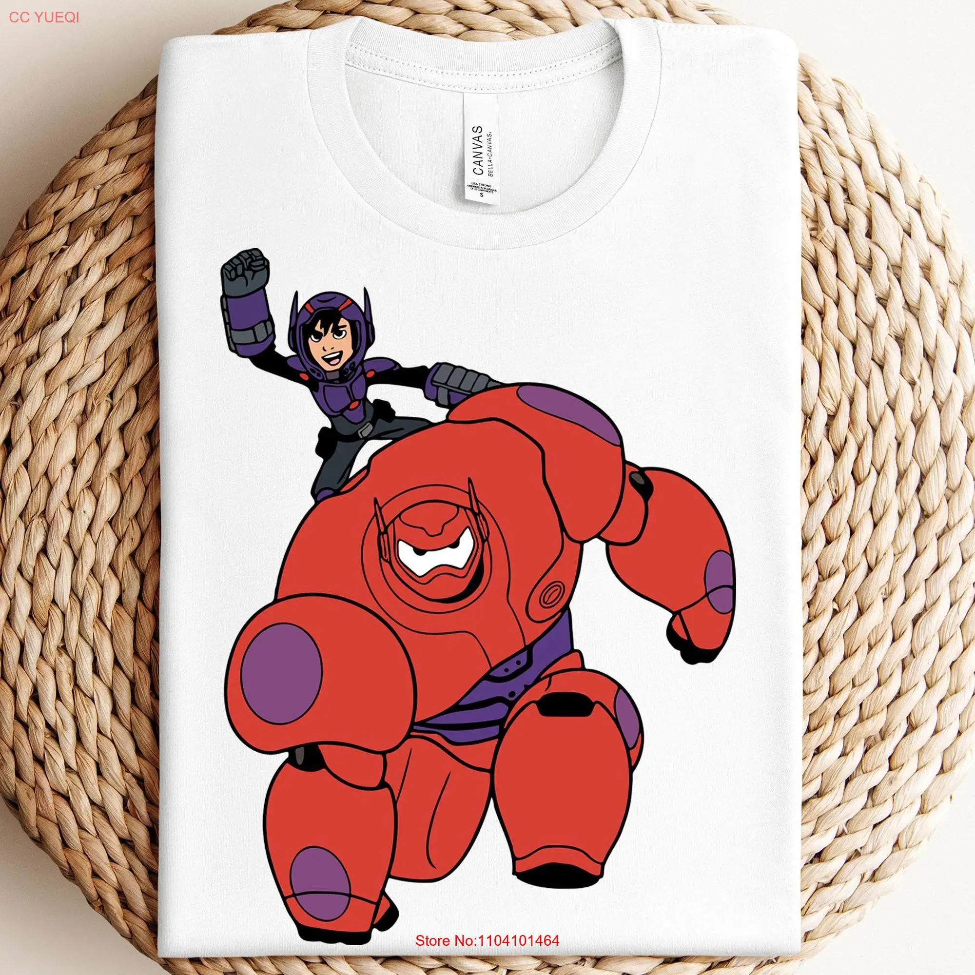 Футболка Big Hero Six 6 милая Ретро футболка Baymax and Hiro Hamada с длинным или коротким