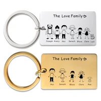 custom keychain engraved personalized family gifts for parents children present keyring bag charm families member gift key chain