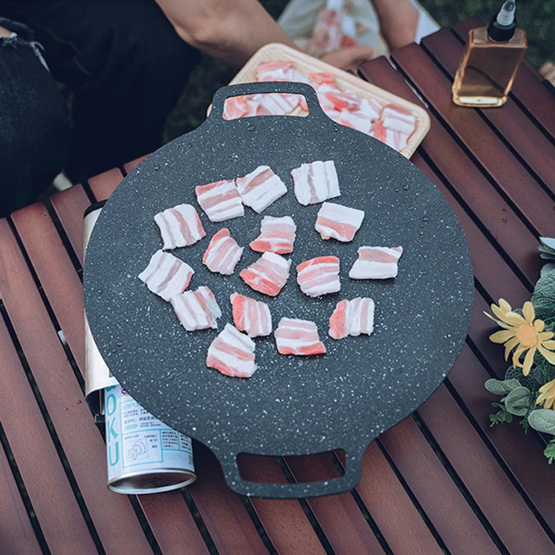 

30 см наружная медицинская каменная сковорода для гриля пикник портативная антипригарная сковорода для выпечки барбекю кемпинг сковорода д...