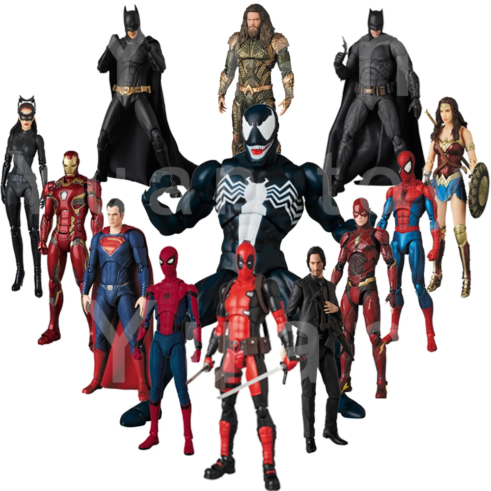 

Фигурка Mafex, киборг, вспышка, Брюс Уэйн, шутка, Веном, Дэдпул, Аквамен, паук, Железный человек, спаймен, экшн-фигурка, игрушка, детский подарок