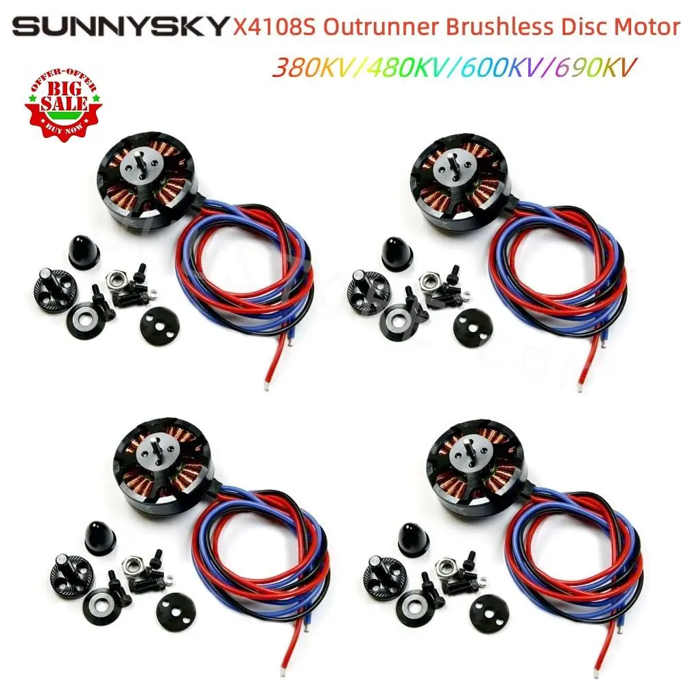 1/2/4 шт. Sunnysky X4108S 380KV/480KV/600KV/690KV 4 ~ 6S Outrunner бесщеточный дисковый двигатель для многовинтового летательного аппарата Multi-axis