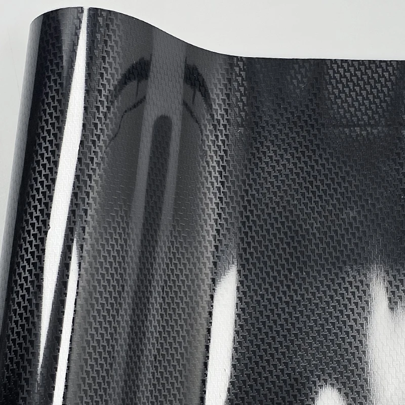 Глянцевая черная Автомобильная наклейка из углеродного волокна с внутренним