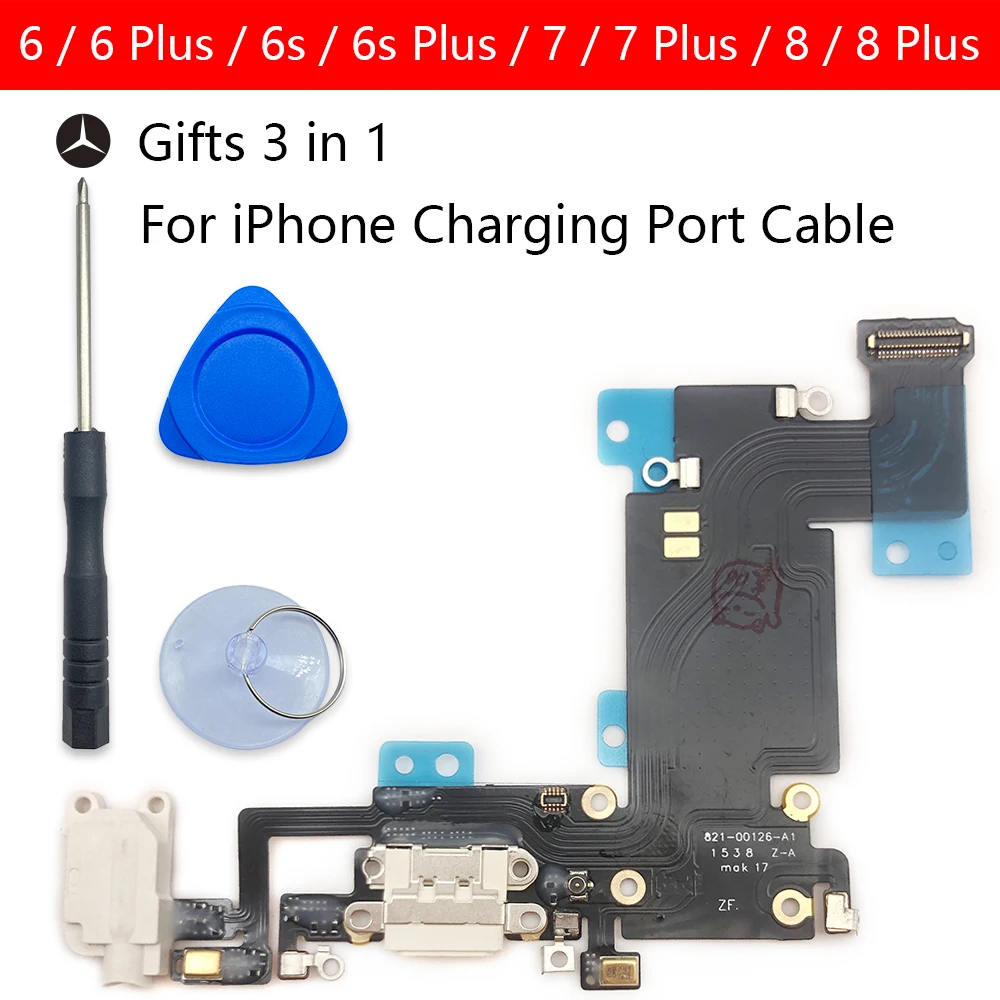 

For iPhone 6 6Plus 6s 6sPlus 7 7Plus 8 Plus USB Charging Port Charger Dock Connector Charging Flex Cable Phone Replacement Parts