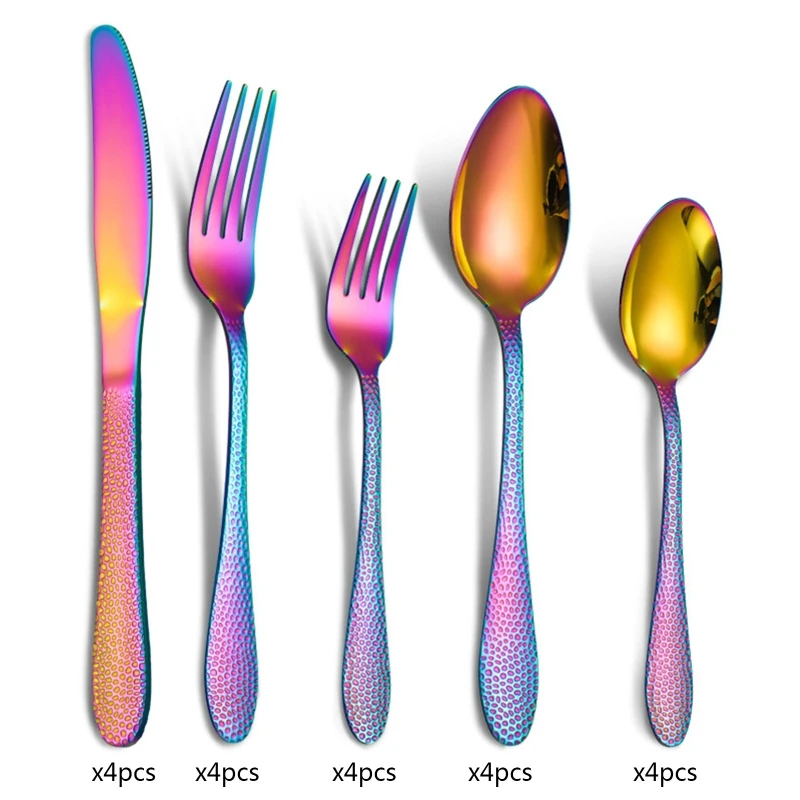 

20pcs Dinnerware Set Stainless Steel Tableware Set Knife Fork Spoon Flatware Set
