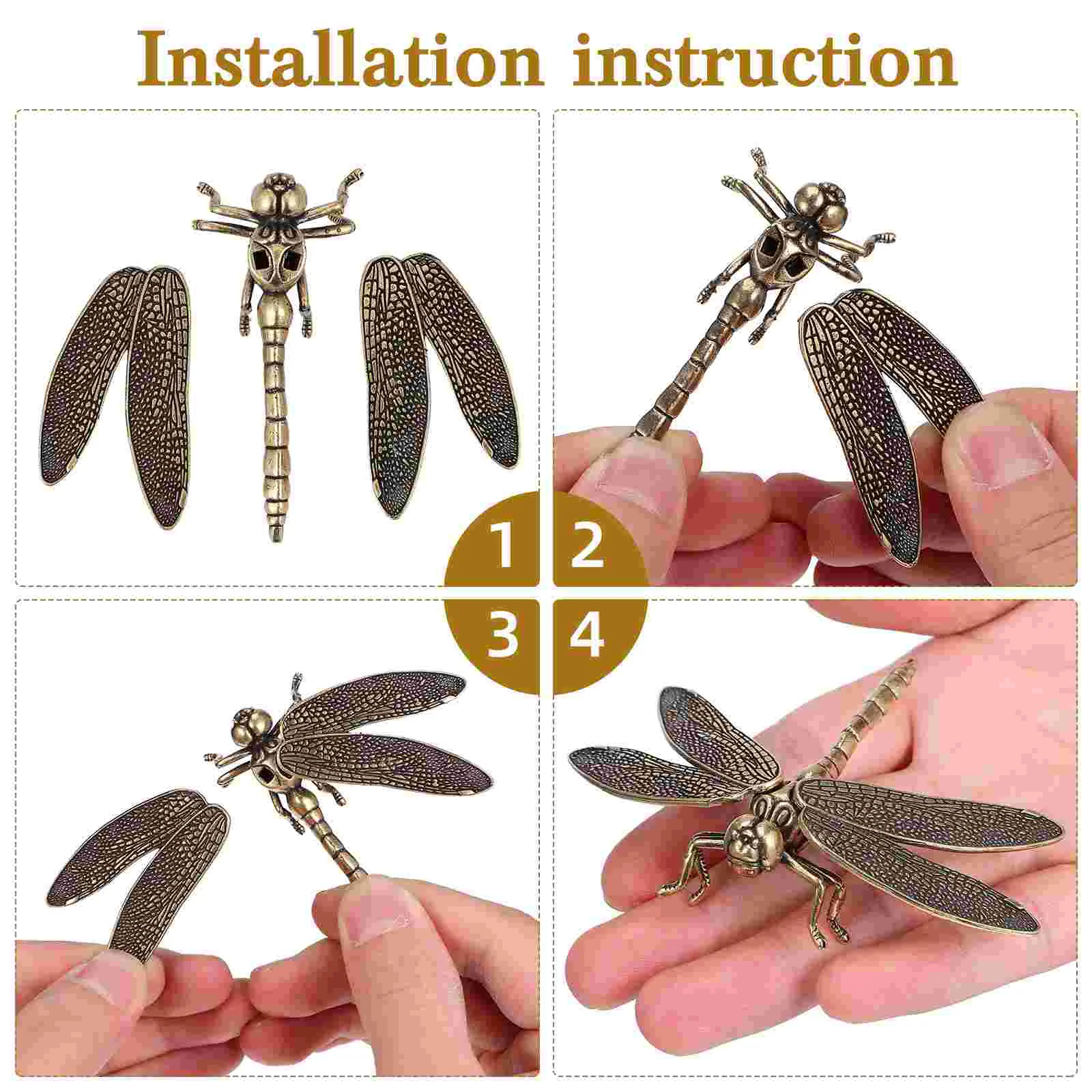 Dragonfly Ornaments Home Decoration Pure Copper Toys Adornment Outdoor Crafts Statue Office Miss