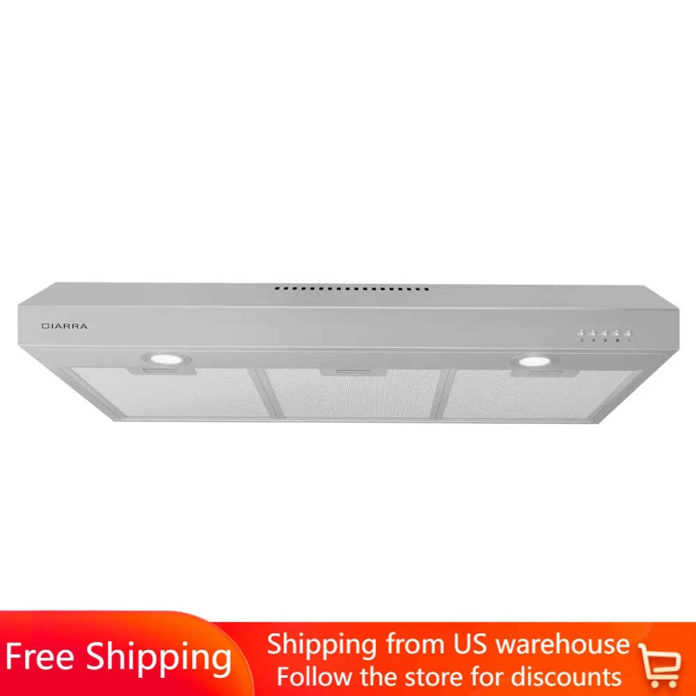30 Inch Under Cabinet With Ducted Convertible Ductless Slim Kitchen Over Stove Vent Staineless Steel