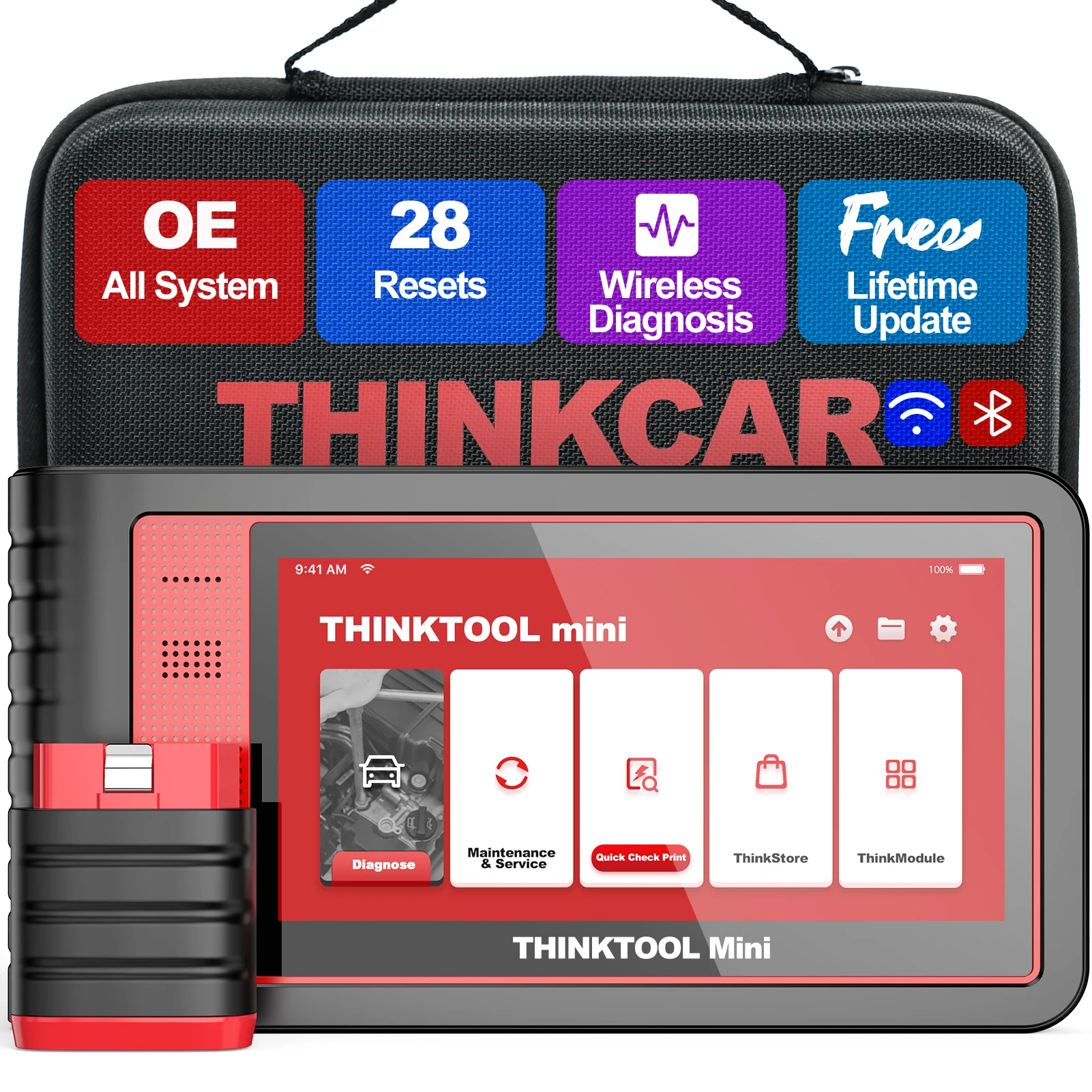 

Thinktool Mini Diagnostic Tools for All Car Systems with 28 Resets Free Update OBD2 Scan Tools Code Reader Obd2 Scanner for Cars