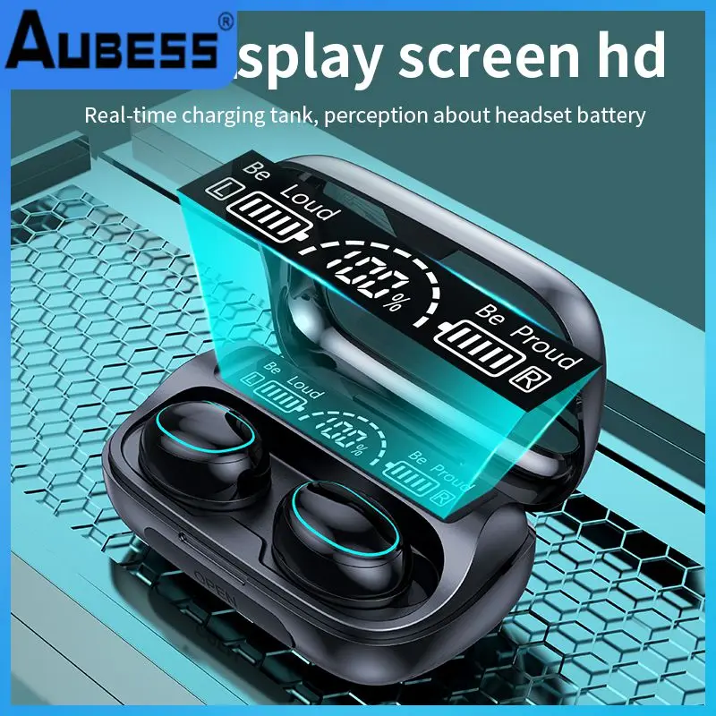 

Surround Sound Sports Earphone Led Digital Display Earbuds 5.3 With Mic For Xiaomi Huawei Wireless Headset