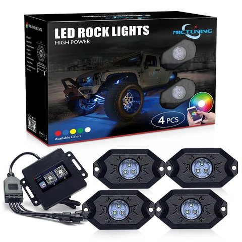 Беспроводное неоновое светодиодное освещение MICTUNING CM 8 Pods RGB для Jeep, грузовиков, квадроциклов, внедорожников, автомобилей, лодок