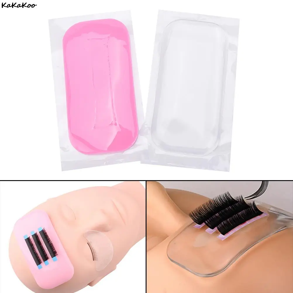 

1Pcs Individual EyeLash Stand Reuseable Eye Lashes Silicone Rectangle Pads Extension Stand Flexible Make Loose Pallet