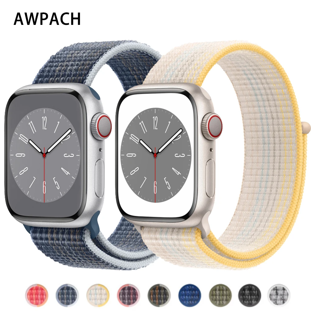 

Nylon Loop Strap For Apple Watch Band 44mm 40mm 49mm 45mm 41mm 42/38mm Wristband Correa Bracelet iWatch Series 7 8 3 6 Se ultra