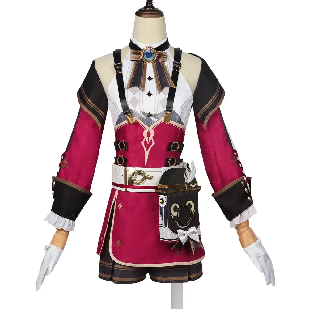 Костюм для косплея Game Genshin Impact Шарлотта маскировка полный комплект униформа