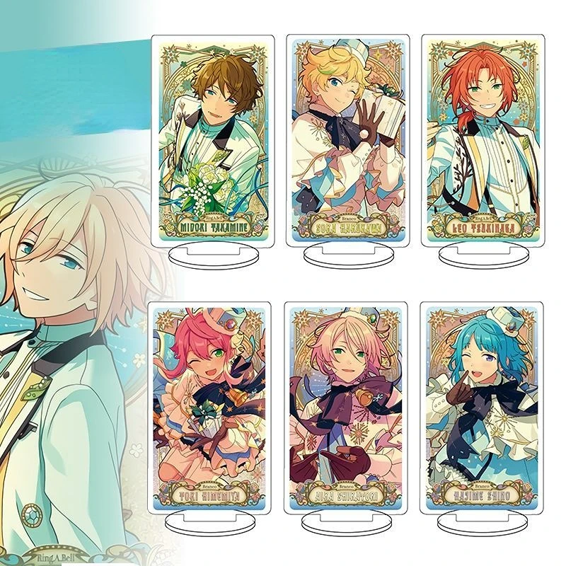 Anime Key Ring Women Ensemble Stars KeyChain Men Tenshouin Eichi Stand Model Plate Sign Fans Gifts Jewelry Couples Toy Kawaii