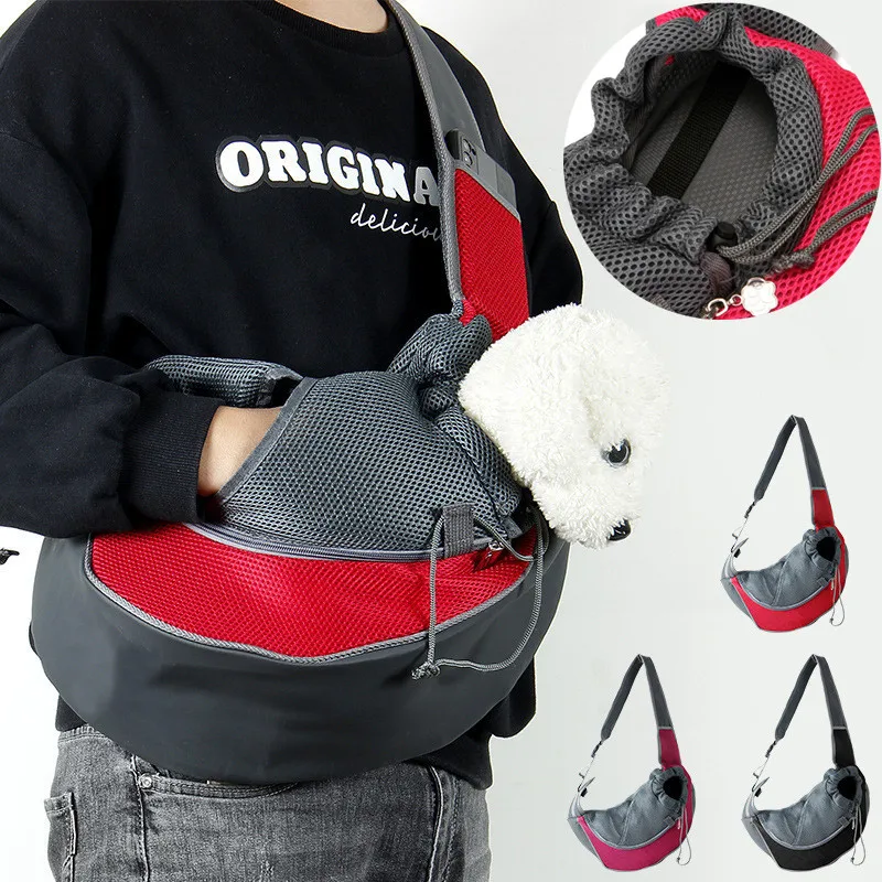 

Переноска для щенков S/L, Сетчатая Сумка на плечо для путешествий на открытом воздухе, удобная сумка-слинг из ткани Оксфорд, сумка-тоут