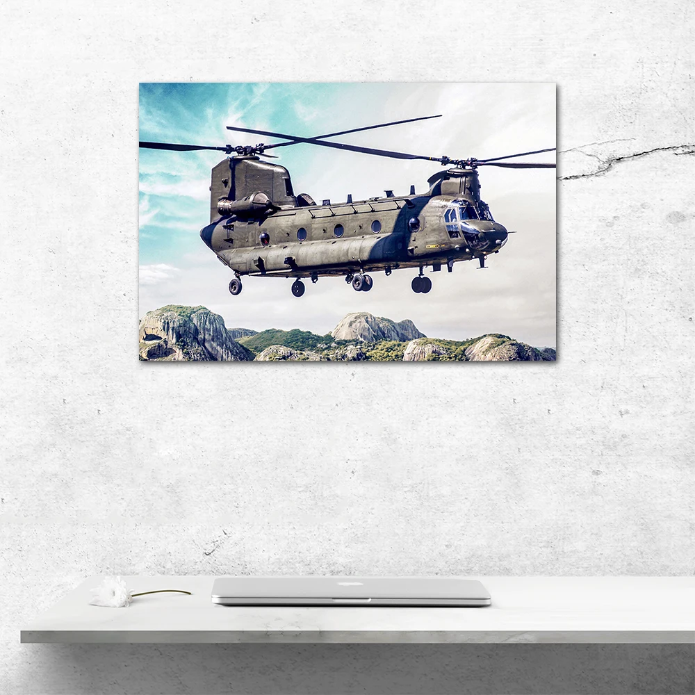 Фото Постеры и картины на холсте с изображением военного вертолета CH-47 Chinook для декора гостиной и дома №3