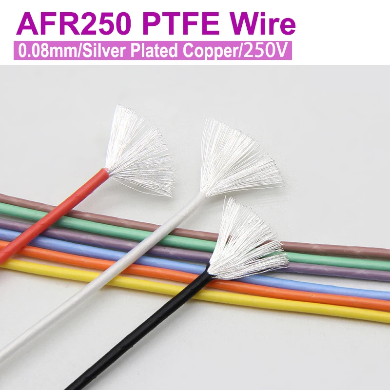 5/10 м AFR250 тетрафторо-пленочный обернутый посеребренный кабель 0,08 мм 32AWG ~ 14AWG мягкая авиационная линия высокотемпературный ПТФЭ провод