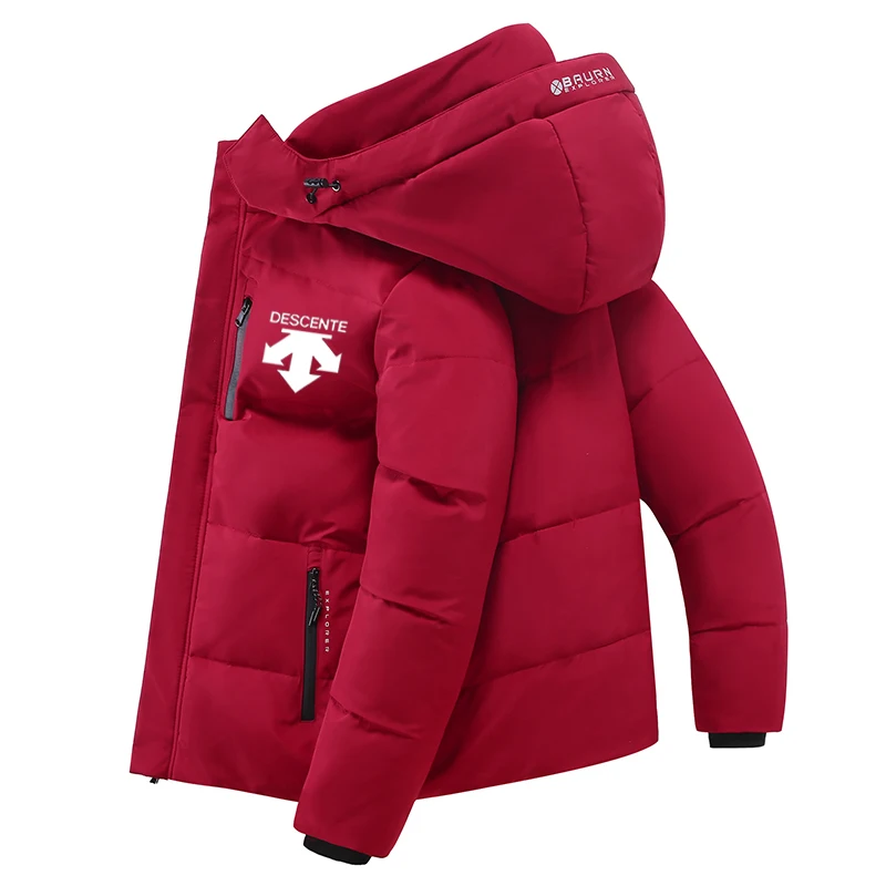 

Модный брендовый теплый и легкий однотонный пуховик с капюшоном, теплый, для улицы, для путешествий, из высококачественного полиэстера