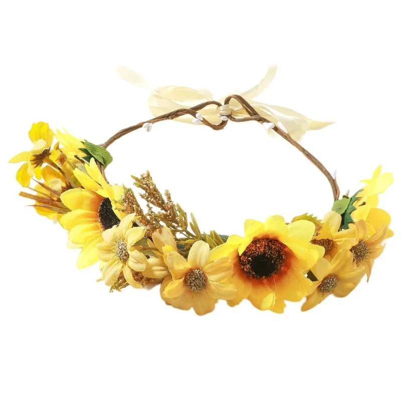 Повязка для волос в форме цветка девочек привлекательная этническая повязка на