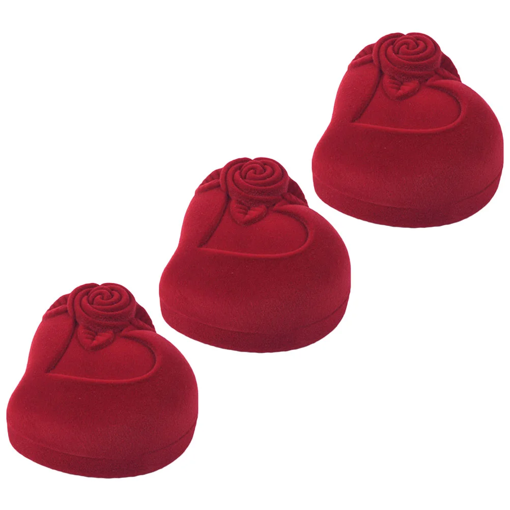 

Box Ring Jewelry Case Organizer Heart Treasure Flower Keepsake Holder Storage Trinket Engagement Display Shaped Proposal Bearer