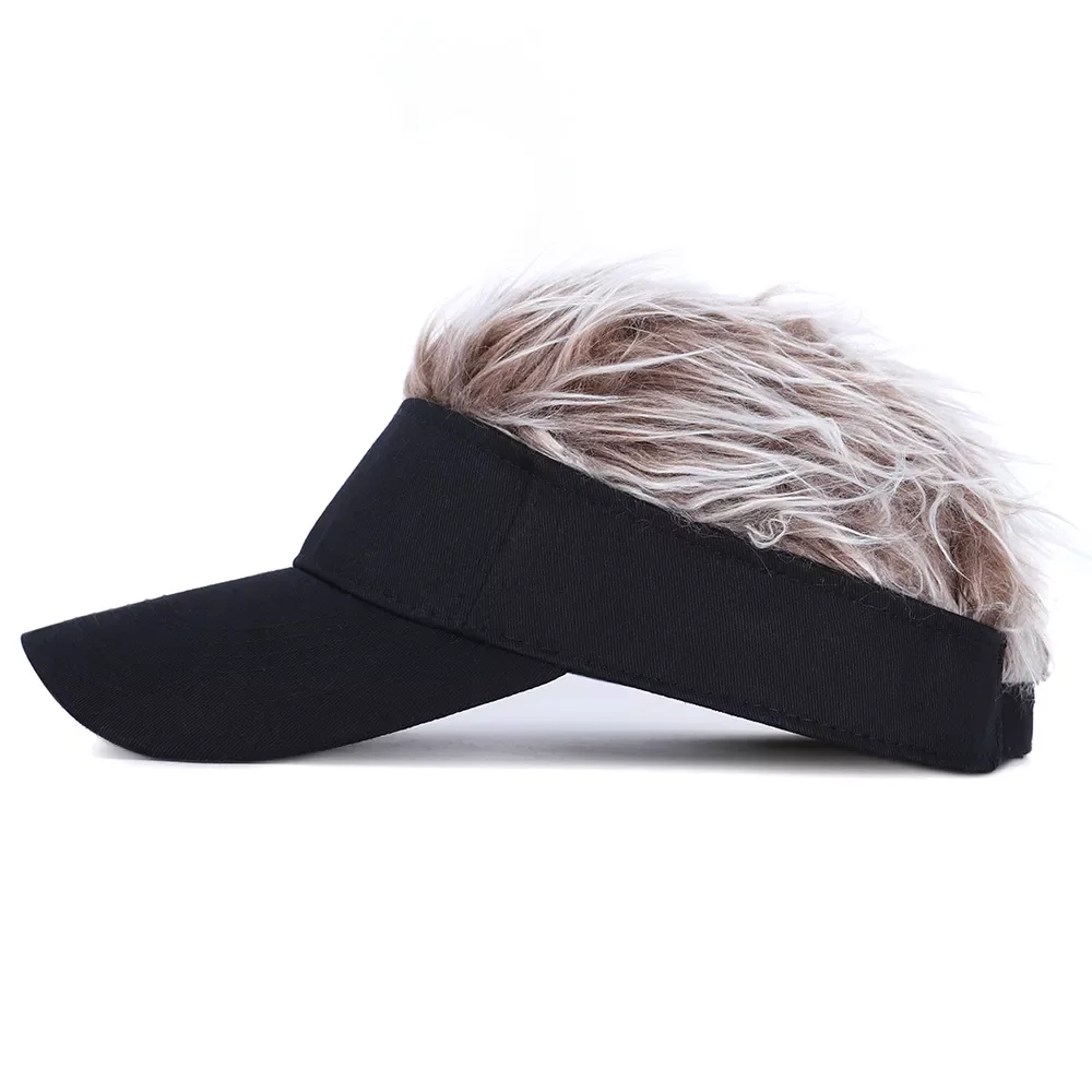 Baseball Cap With Fake Flair Hair cap Sun Visor Fun Toupee Hats Mens Womens Spiked Hairs Wig hat