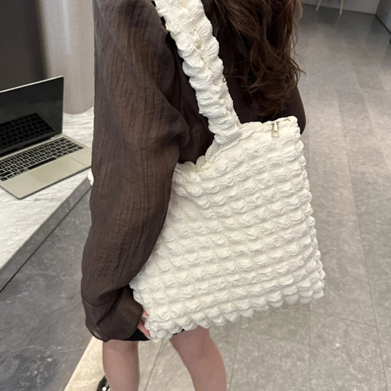 

X4FF женские сумки на плечо плиссированные облака пузыри большой емкости женский жилет сумка подмышки сумка-тоут сумка для ткань