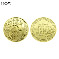 i love you metal coins gold plated crafts commemorative coins home decor challenge coins collection valentines day gifts
