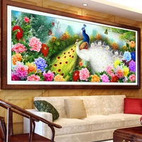 diy 5d diamond painting big size flowers peacock full drill square embroidery mosaic art picture of rhinestones home decor gift