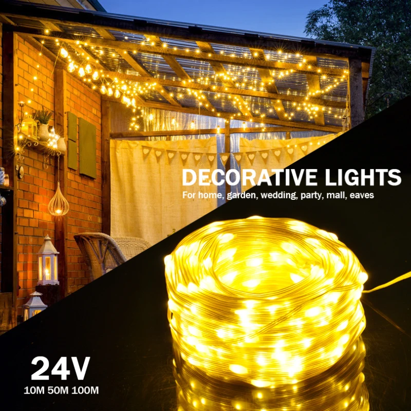 

Christmas Light String Outdoor Decoration Waterproof Line Light 8 Patterns Used In Garden Eaves Decoration Light